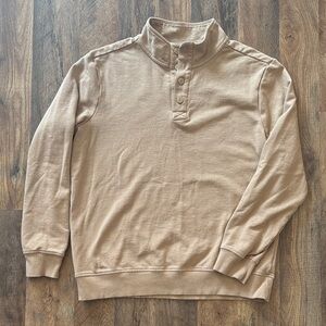 Goodfellow & Co Tan Quarter Button Up Lightweight Sweater Casual Pullover